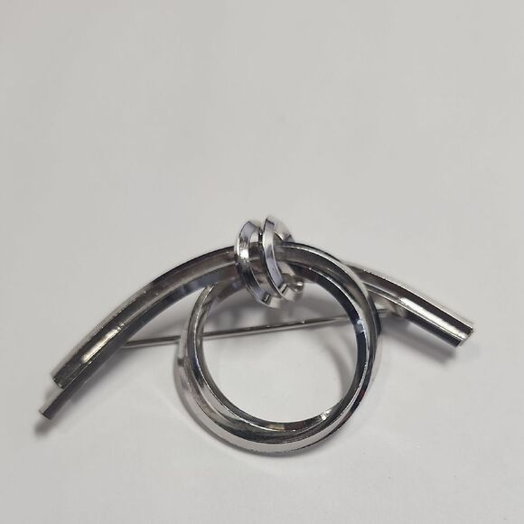 Sterling Silver Carl Art Knot Loop Pin Broach Modernist Art Deco CA Arrow VTG - Picture 1 of 4